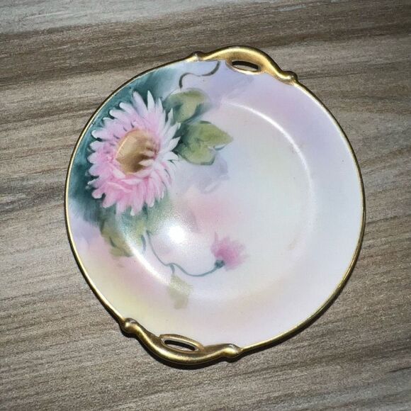 Antique Noritake Hand Painted Floral Bowl With Gold Trim Japan Made CottageCore - Picture 1 of 9